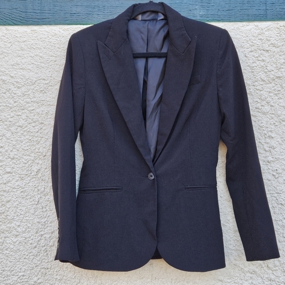 Norma Kamali black single breasted blazer size 6 - Picture 1 of 6
